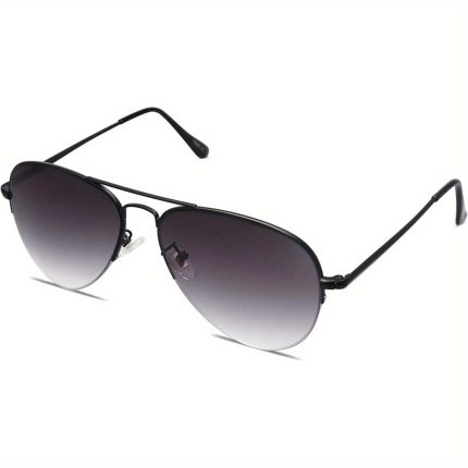 SOJOS Unisex Semi-Rimless Metal Frame Fashion Glasses Protection Pilot Style Tinted Lenses for Men & Women - Classic SJ1106, Outdoor Eyewear, Lightweight Eyewear